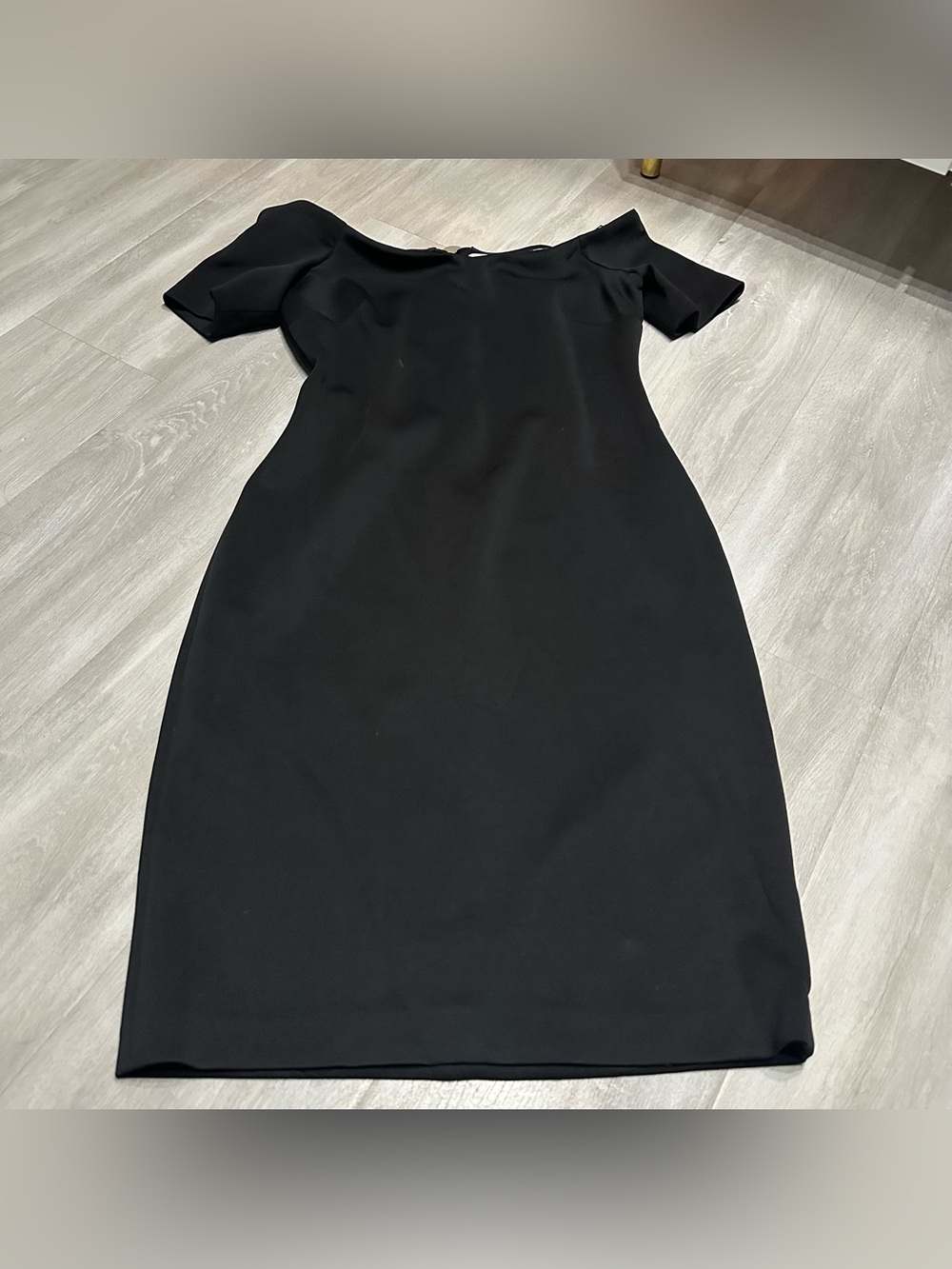 Calvin Klein Black Off Shoulder Sheath Dress Sz 8